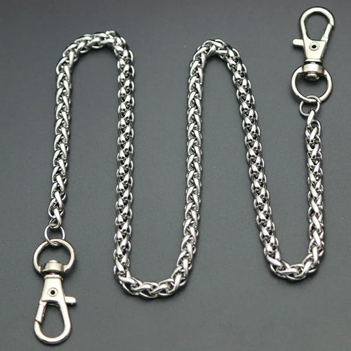 Fashion Necklace Stainless Steel Long Metal Wallet Chain Leash Pant Jean Keychain Ring Clip Men's Hip Hop Jewelry