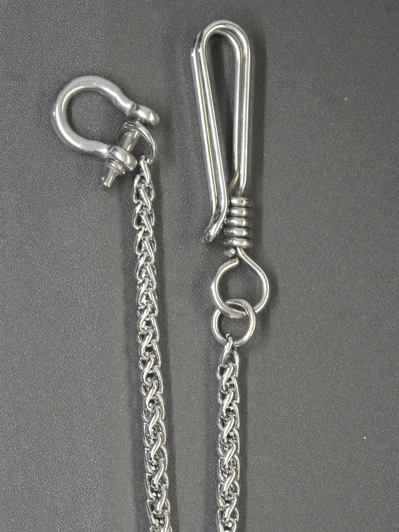 21 ins chunky Hip pop  stainless steel snake chain hand wrapped belt clip hook EDC biker wallet biker keychain gift