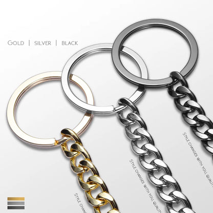 High Quality Three Colors Fashion Men Women Keychain Anti-lost Long Chain Key Ring Metal Car Key Chain Bag Charms Pendant Y54