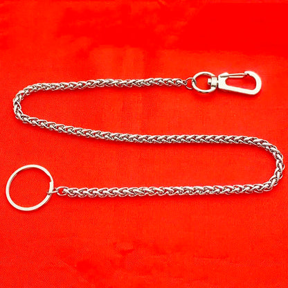 Fashion Necklace Stainless Steel Long Metal Wallet Chain Leash Pant Jean Keychain Ring Clip Men's Hip Hop Jewelry