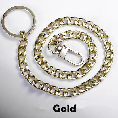 High Quality Three Colors Fashion Men Women Keychain Anti-lost Long Chain Key Ring Metal Car Key Chain Bag Charms Pendant Y54