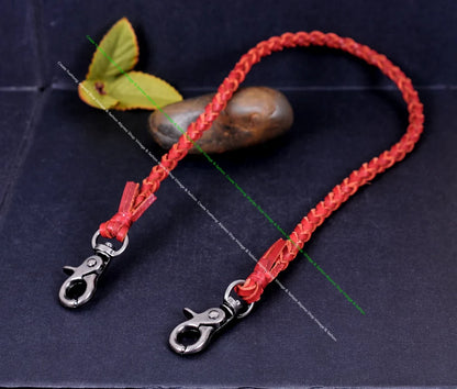 22" Trigger Biker Genuine Leather Handmade Braided Twisted Trucker Key Jeans Wallet Chain