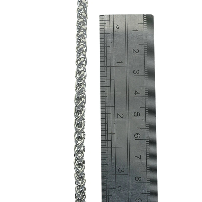 customized  length 30cm-100cm stainless steel 6mm basket snake BSK chain wallet jean biker keychain bag strap DIY replacement