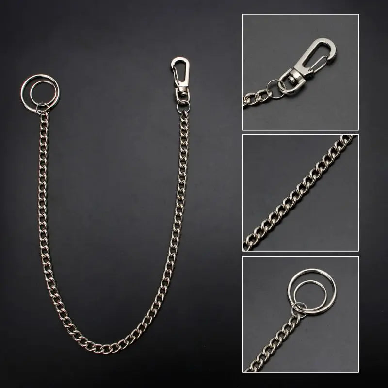 Hip Hop Pants Chain Secure Travel Wallet Chain Heavy Duty Jeans Link Coil Leash