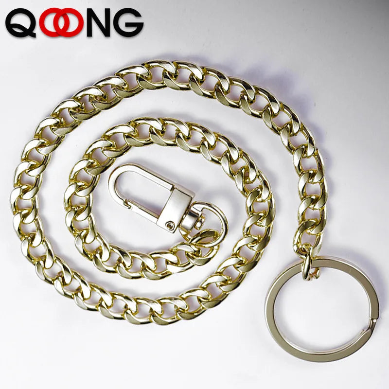 High Quality Three Colors Fashion Men Women Keychain Anti-lost Long Chain Key Ring Metal Car Key Chain Bag Charms Pendant Y54