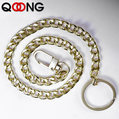 High Quality Three Colors Fashion Men Women Keychain Anti-lost Long Chain Key Ring Metal Car Key Chain Bag Charms Pendant Y54