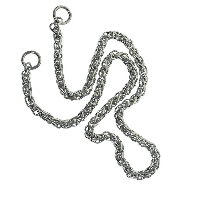 customized  length 30cm-100cm stainless steel 6mm basket snake BSK chain wallet jean biker keychain bag strap DIY replacement