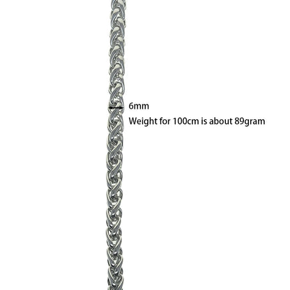 customized  length 30cm-100cm stainless steel 6mm basket snake BSK chain wallet jean biker keychain bag strap DIY replacement