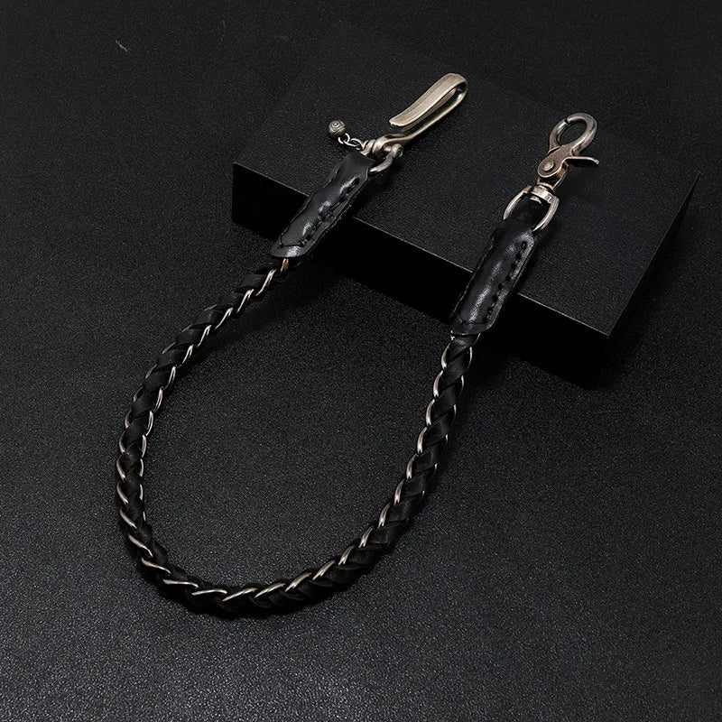 Leather Wallet Chain Pants Waist Chain Men Women Key Chain Big Ring Wallet Keychain Jeans Unisex Hip-hop Jewelry Gift