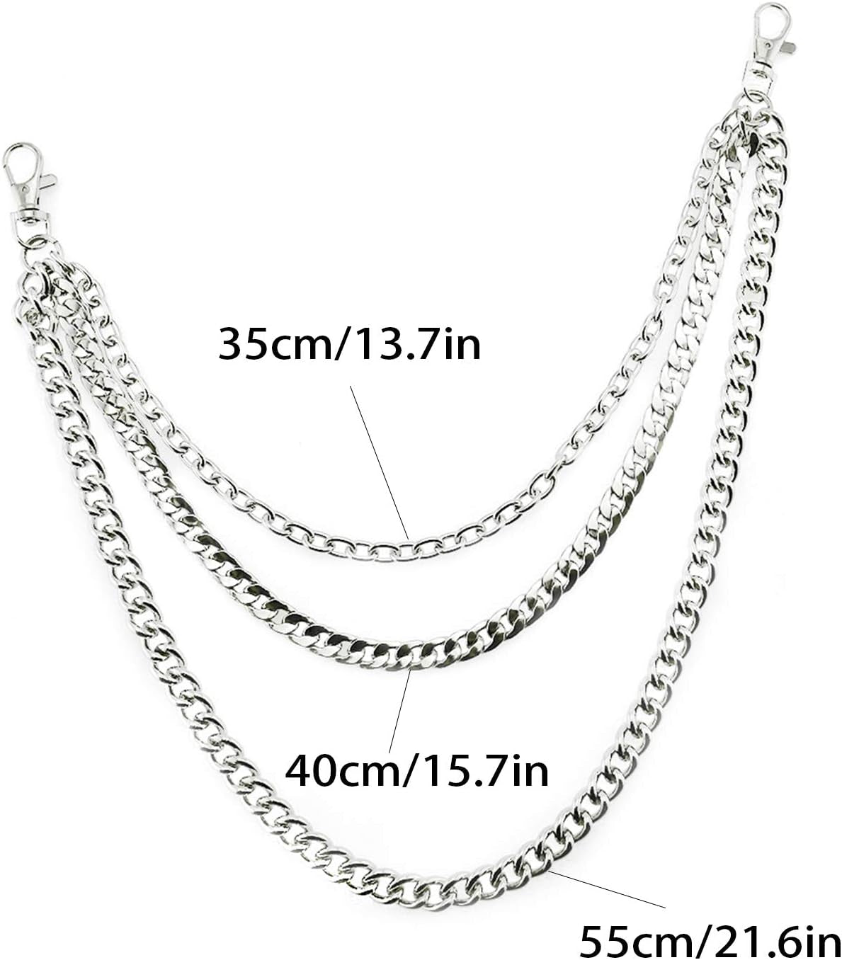 Stylish Silver Trousers Chain - Versatile Hip Hop Wallet Chain for Men and Women, Perfect for Punk and Goth Fashion