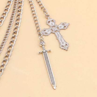 Hip Hop Skull Cross Pants Waist Chain Men Women Cool Jeans Chain Keychain Wallet Chain Gothic Biker Fashion Accessories