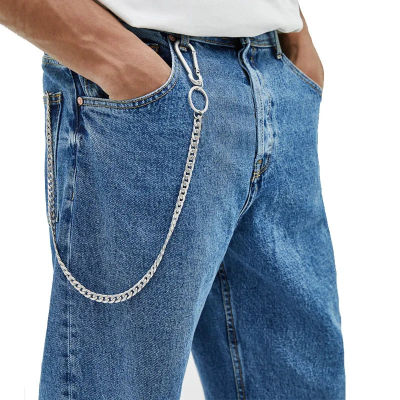 45cm Stainless Steel Punk Hip-hop Trendy Belt Waist Key Ring Trouser Chain Male Pants Chain Men Jeans Punk Wallet Chain gift