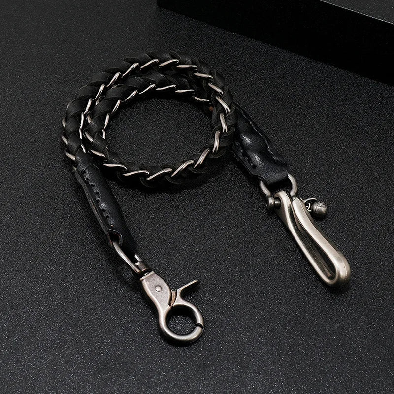 Leather Wallet Chain Pants Waist Chain Men Women Key Chain Big Ring Wallet Keychain Jeans Unisex Hip-hop Jewelry Gift