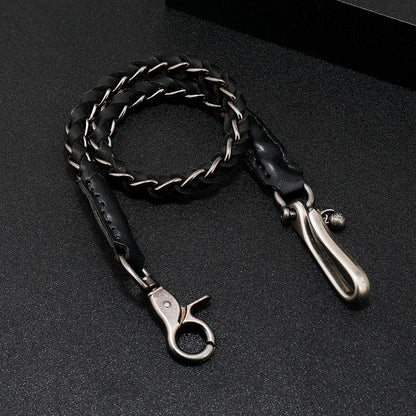 Leather Wallet Chain Pants Waist Chain Men Women Key Chain Big Ring Wallet Keychain Jeans Unisex Hip-hop Jewelry Gift
