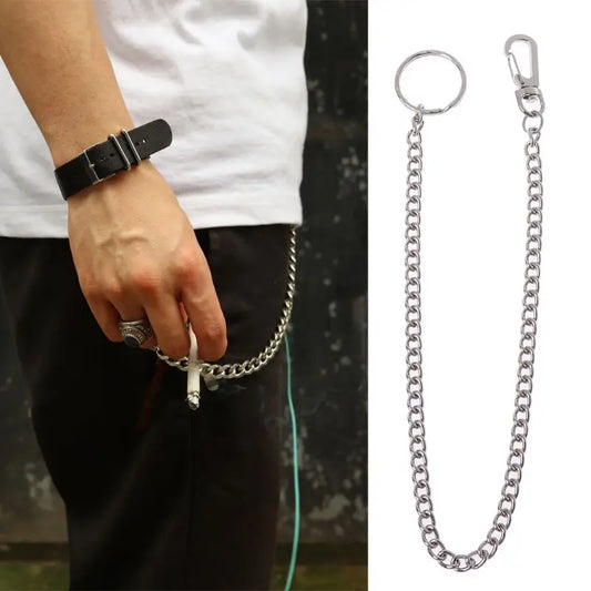Hip Hop Pants Chain Secure Travel Wallet Chain Heavy Duty Jeans Link Coil Leash