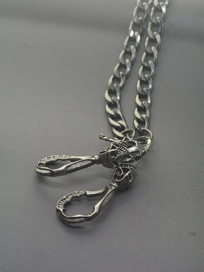 24 inch Hip pop Gunmetal wallet pants biker jean 10 mm NK chain large skull blet U hook  gift for friend EDC FOB