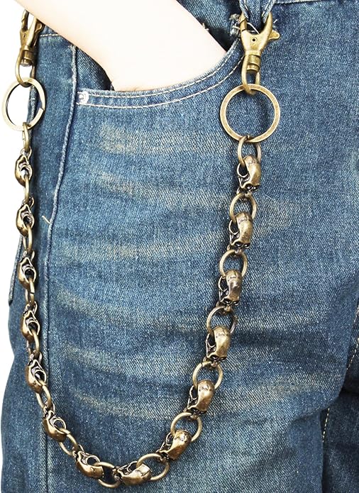 PINKPIN Wallet Chains for Men Pants Chain Jean Chains Belt Chain Biker Chain Skull Chains Halloween Costumes for Men Biker Chain Punk Heavy Goth Accessories