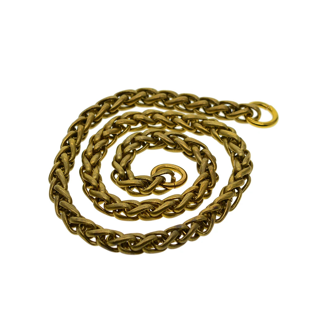 viking Punk biker Fine solid brass 6 mm thick Itlay Basket snake chain necklace wallet jean FOB keychains chain  DIY