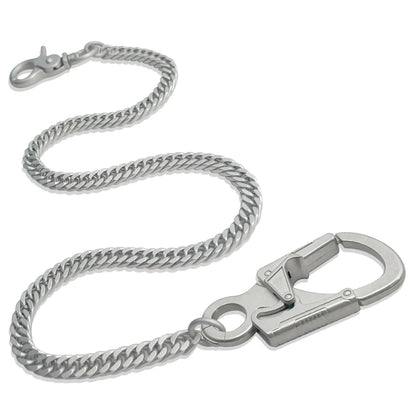 Ahiller Mens Wallet Chain 25" Pocket Chain Long Key Chain With Double Locking Ｍechanism Heavy Duty Biker Chain Punk Pants Chain Belt Chain.(QK- DullL Silver-JR-1P)