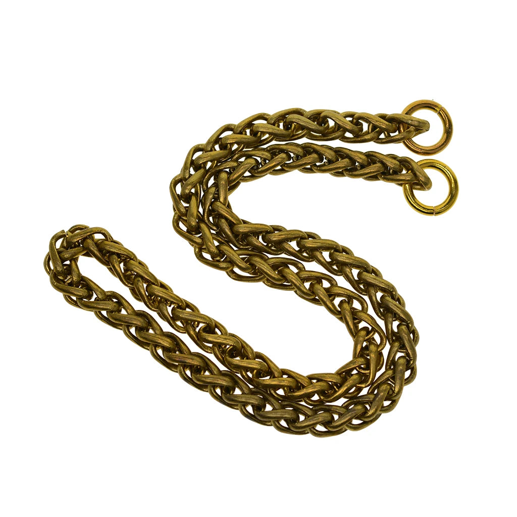 viking Punk biker Fine solid brass 6 mm thick Itlay Basket snake chain necklace wallet jean FOB keychains chain  DIY