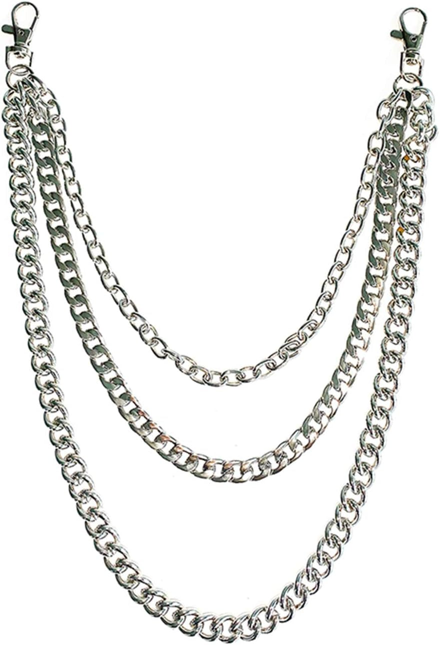 Stylish Silver Trousers Chain - Versatile Hip Hop Wallet Chain for Men and Women, Perfect for Punk and Goth Fashion