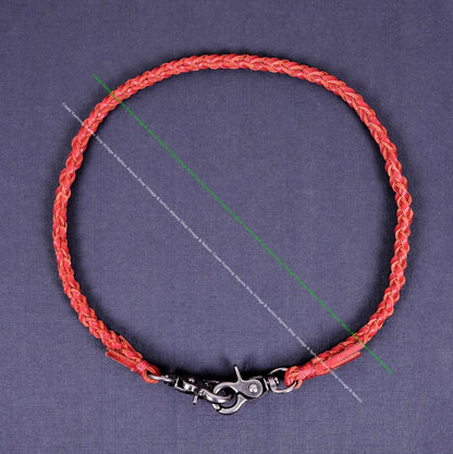 22" Trigger Biker Genuine Leather Handmade Braided Twisted Trucker Key Jeans Wallet Chain