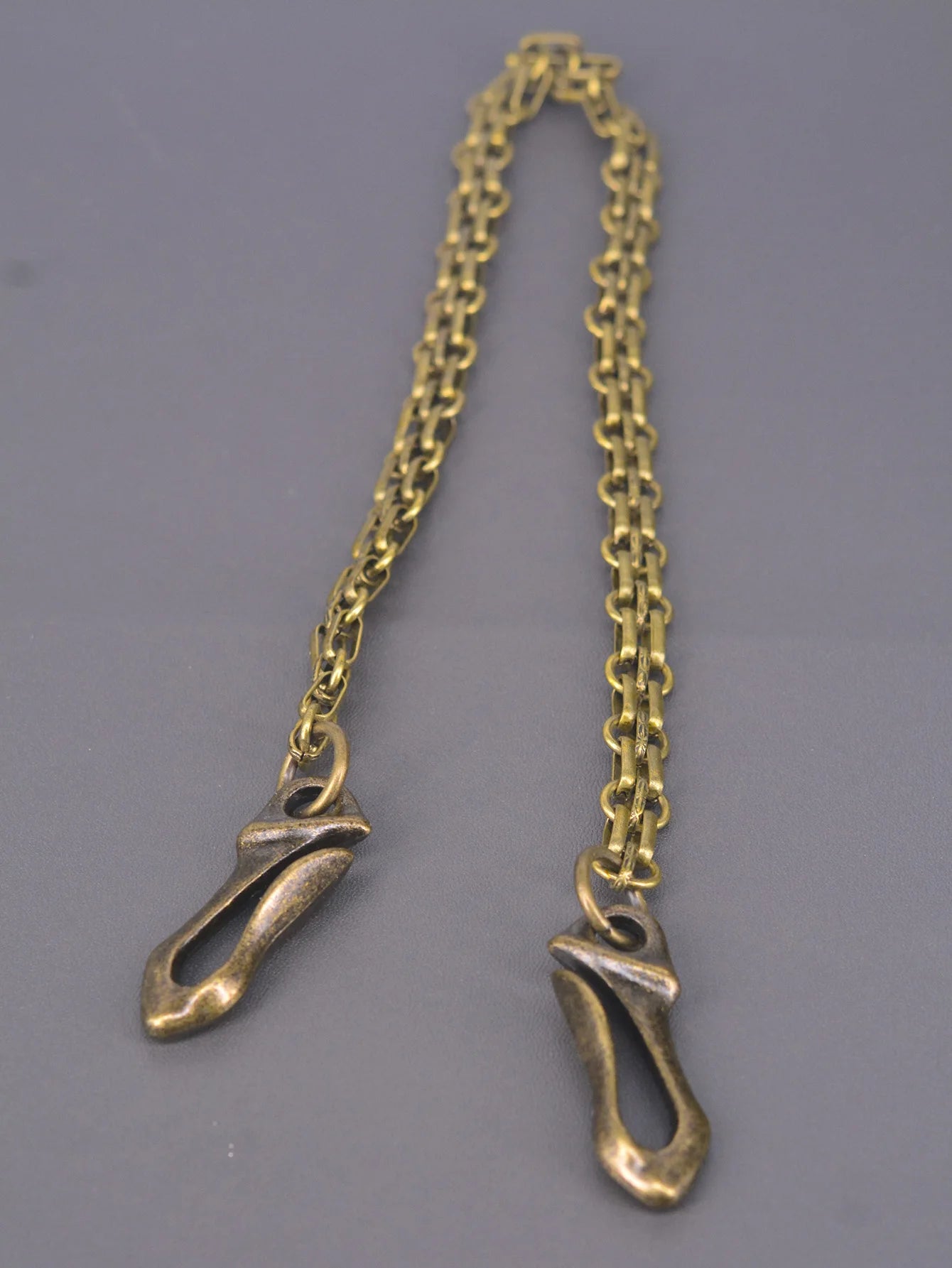 23 inch Hip pop bronze  trousers biker jean pant 12mm watch strap chain keychain double dragon claw bone belt U hook EDC