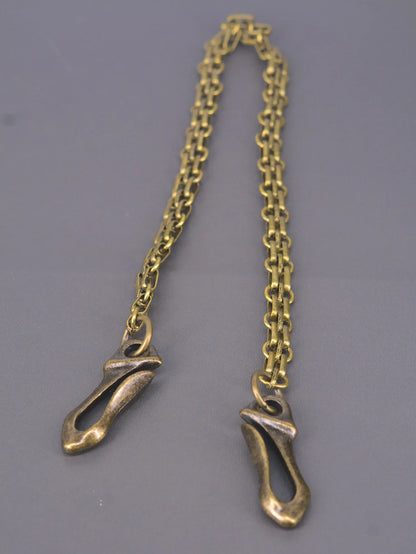 23 inch Hip pop bronze  trousers biker jean pant 12mm watch strap chain keychain double dragon claw bone belt U hook EDC
