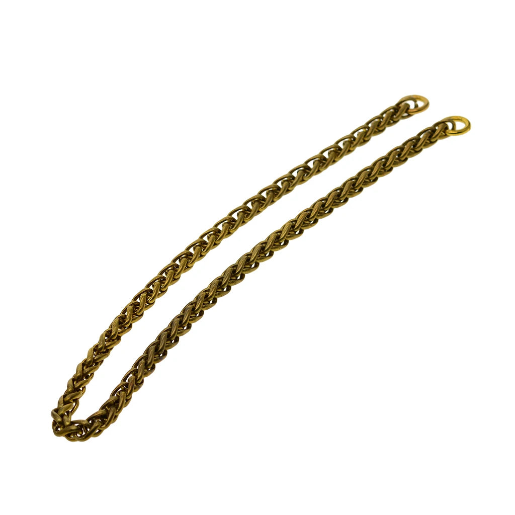 viking Punk biker Fine solid brass 6 mm thick Itlay Basket snake chain necklace wallet jean FOB keychains chain  DIY