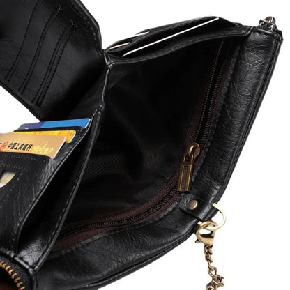 New Men Wallets PU Leather Short Card Holder Chain Luxury Brand Men's Purse High Quality Classic Retro Male Wallet