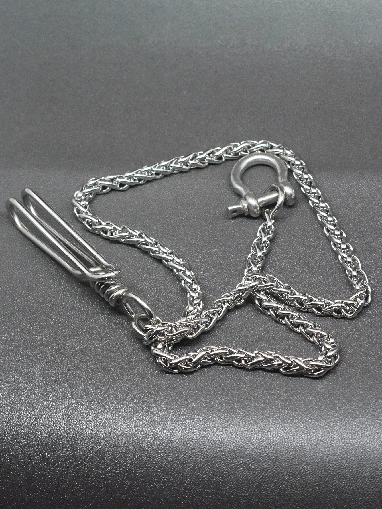 21 ins chunky Hip pop  stainless steel snake chain hand wrapped belt clip hook EDC biker wallet biker keychain gift