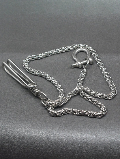 21 ins chunky Hip pop  stainless steel snake chain hand wrapped belt clip hook EDC biker wallet biker keychain gift