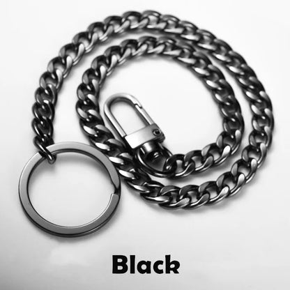 High Quality Three Colors Fashion Men Women Keychain Anti-lost Long Chain Key Ring Metal Car Key Chain Bag Charms Pendant Y54