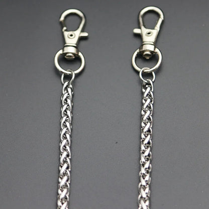 Fashion Necklace Stainless Steel Long Metal Wallet Chain Leash Pant Jean Keychain Ring Clip Men's Hip Hop Jewelry