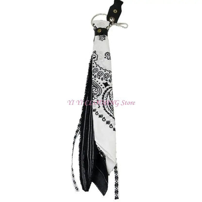 N5KF Unisex Hip Hop Paisley Bandana Kerchief Wallet Chain Rock Punk Ribbon Biker Headscarf Metal Keychain Bags Pants Jewelry