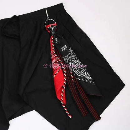N5KF Unisex Hip Hop Paisley Bandana Kerchief Wallet Chain Rock Punk Ribbon Biker Headscarf Metal Keychain Bags Pants Jewelry