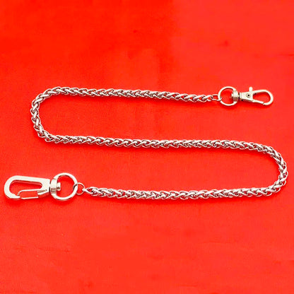 Fashion Necklace Stainless Steel Long Metal Wallet Chain Leash Pant Jean Keychain Ring Clip Men's Hip Hop Jewelry