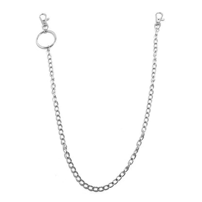 1 to 3 Layers Long Metal Belt Chain Rock Punk Hook Pants Belt Metal Wallet Chain Keychain Ring Key Ring