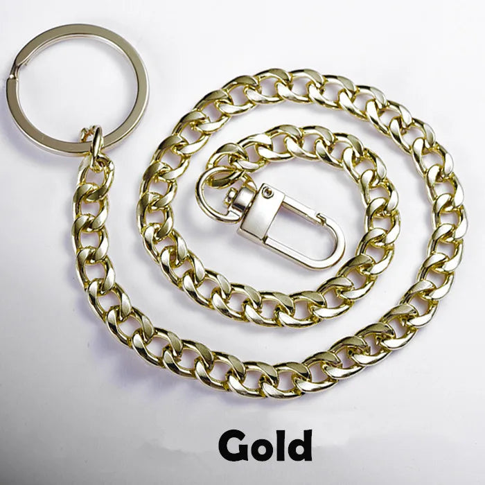 High Quality Three Colors Fashion Men Women Keychain Anti-lost Long Chain Key Ring Metal Car Key Chain Bag Charms Pendant Y54